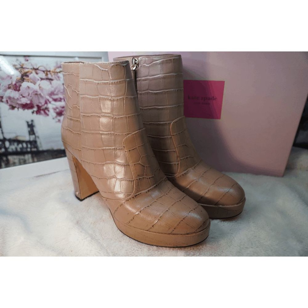 Kate Spade New York Women's Barrett Booties - Latte Croc 11M